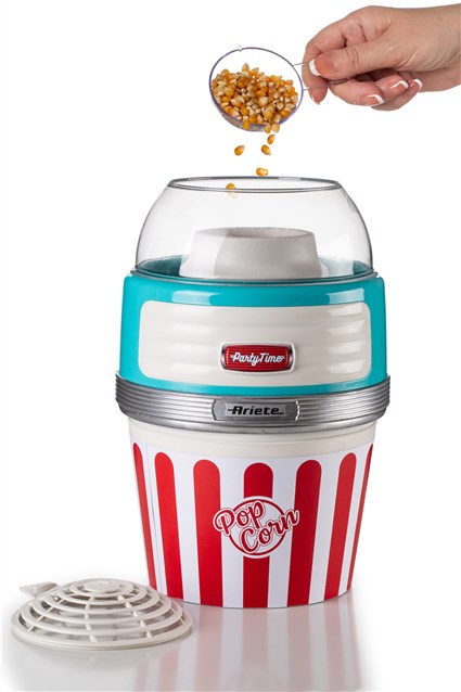 Ariete 2957/01 - Machine à pop-corn Party Time Big Popper bleue - Machine retro - Préparez des pop-corn naturels au maïs en quelques minutes Ariete 2957/01 - Machine à pop-corn Party Time Big Popper bleue - Machine retro - Préparez des pop-corn naturels au maïs en quelques minutes