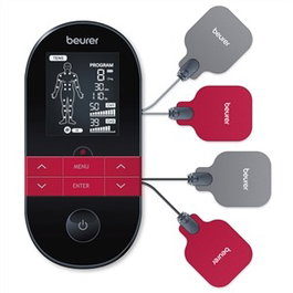 Beurer EM-59 Electrostimulateur numérique TENS/EMS avec fonction chaleur pour le traitement de la douleur, la stimulation musculaire, la relaxation et le massage