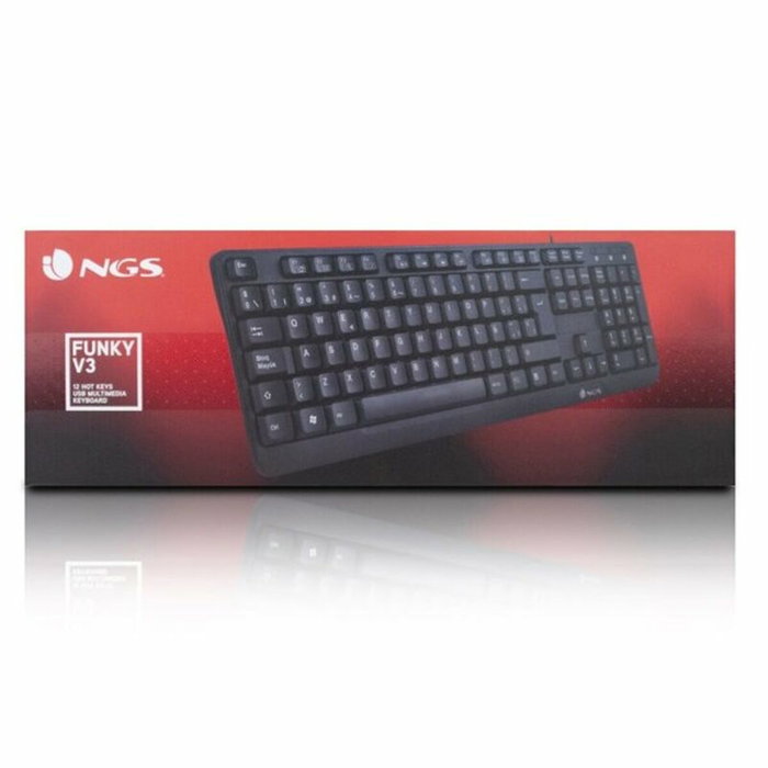 Clavier NGS NGS-KEYBOARD-0344 Noir Espagnol Qwerty Clavier NGS NGS-KEYBOARD-0344 Noir Espagnol Qwerty