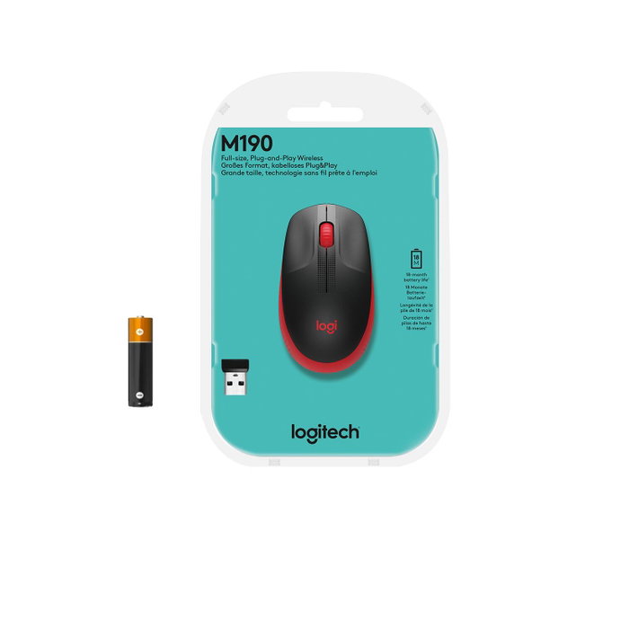 Logitech M190 Souris sans fil Rouge Logitech M190 Souris sans fil Rouge