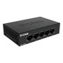 D-Link DGS-105GL - Commutateur réseau Gigabit Ethernet 5 ports 1000BASE-T, 10 Gbps, métal, silencieux, plug-and-play, économie d'énergie