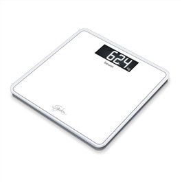 Beurer GS-400 Balance de salle de bain digitale en verre de sécurité extra résistant, 200 kg, écran LCD grande taille, démarrage automatique