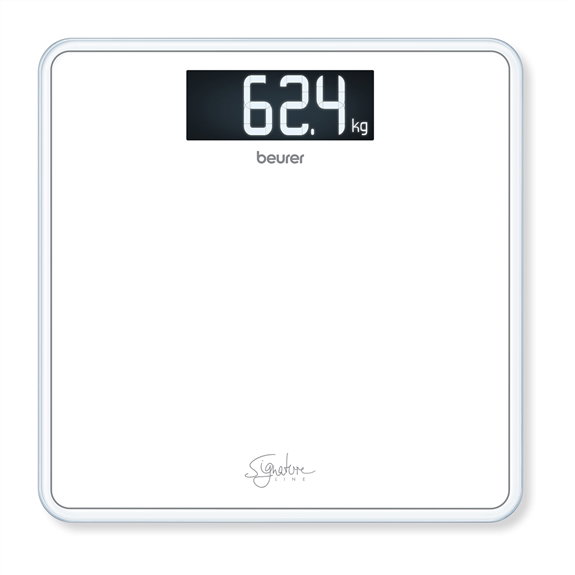 Beurer GS-400 Balance de salle de bain digitale en verre de sécurité extra résistant, 200 kg, écran LCD grande taille, démarrage automatique