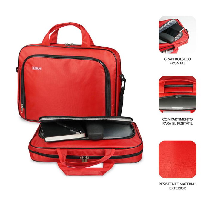 Subblim Maletín Oxford pour Ordinateur Portable 15.4-16 Pouces Rouge