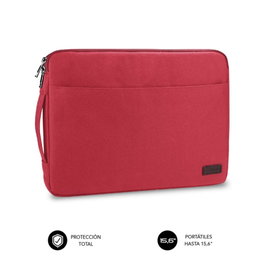 Subblim Housse Urban pour ordinateur portable 15.6 pouces, étui de transport rembourré en polyester 600D rouge - Protection légère et élégante