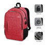 Subblim Mochila Urban Lock Backpack pour Ordinateur Portable 15.6 Pouces, Système Antivol à Code, Port USB, Rouge