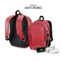 Subblim Mochila Urban Lock Backpack pour Ordinateur Portable 15.6 Pouces, Système Antivol à Code, Port USB, Rouge