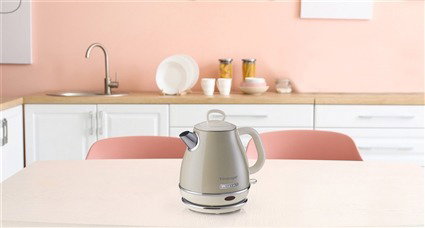 Ariete 2868/03 Bouilloire électrique 1 litre vintage couleur beige - Avec filtre métal, bec verseur, poignée ergonomique soft touch et système d'auto-extinction