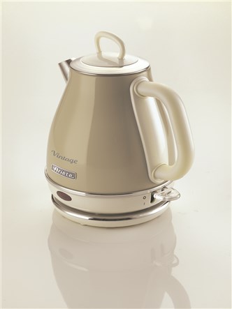 Ariete 2868/03 Bouilloire électrique 1 litre vintage couleur beige - Avec filtre métal, bec verseur, poignée ergonomique soft touch et système d'auto-extinction