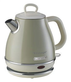 Ariete 2868/03 Bouilloire électrique 1 litre vintage couleur beige - Avec filtre métal, bec verseur, poignée ergonomique soft touch et système d'auto-extinction