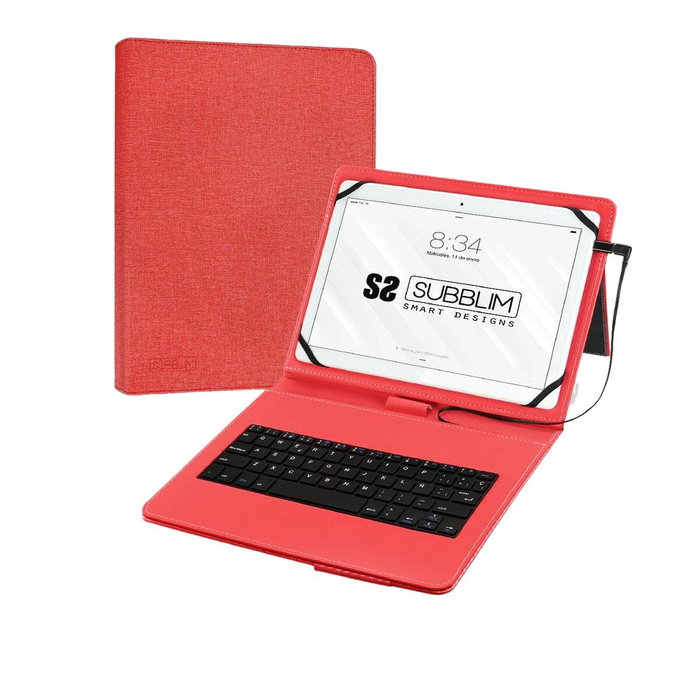 Housse pour Tablette et Clavier Subblim SUB-KT1-USB002 10.1" Rouge Espagnol Qwerty QWERTY Housse pour Tablette et Clavier Subblim SUB-KT1-USB002 10.1" Rouge Espagnol Qwerty QWERTY