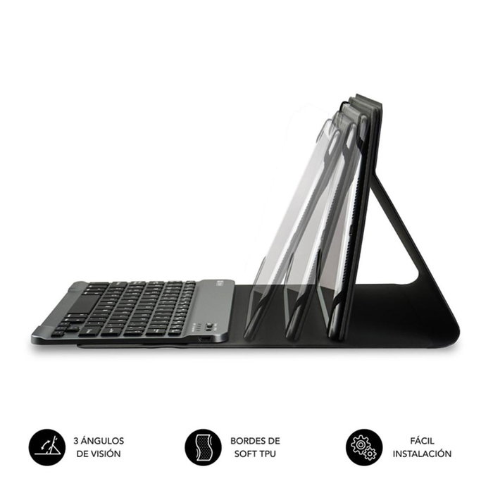 Subblim Keytab Pro Housse avec clavier Bluetooth pour tablette 10.1 pouces Rouge - Clavier espagnol QWERTY
