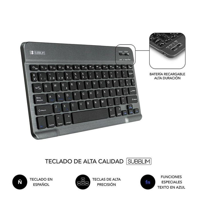 Housse pour Tablette et Clavier Subblim SUB-KT2-BT0003 10,1" Rouge Espagnol Qwerty QWERTY