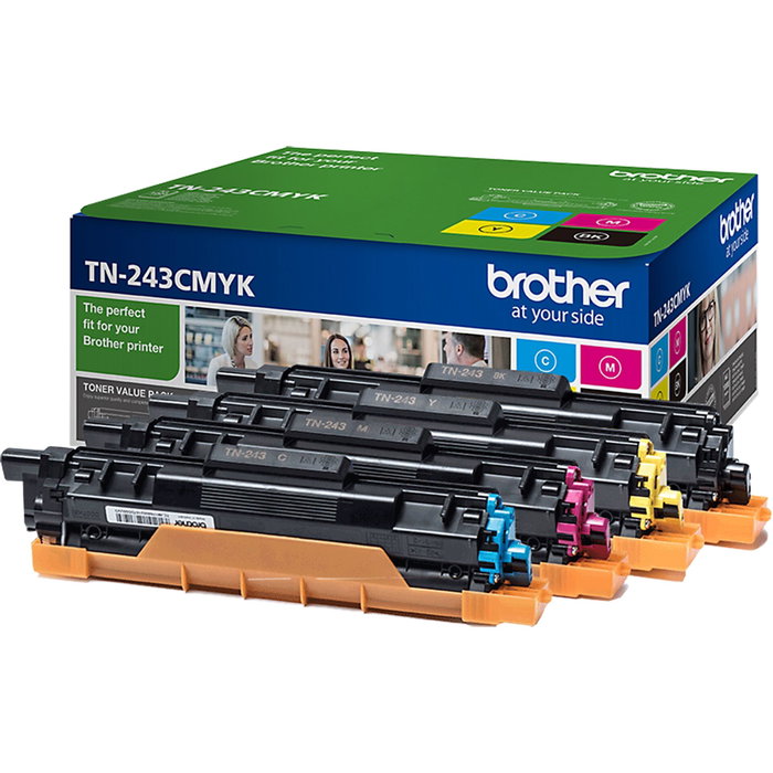 Brother TN-243CMYK Pack de 4 Toners (Noir, Cyan, Magenta, Jaune) Brother TN-243CMYK Pack de 4 Toners (Noir, Cyan, Magenta, Jaune)