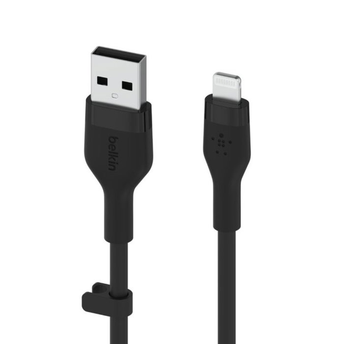 Belkin CAA008BT1MBK Câble USB-A vers Lightning Silicone avec Clip 1m Noir