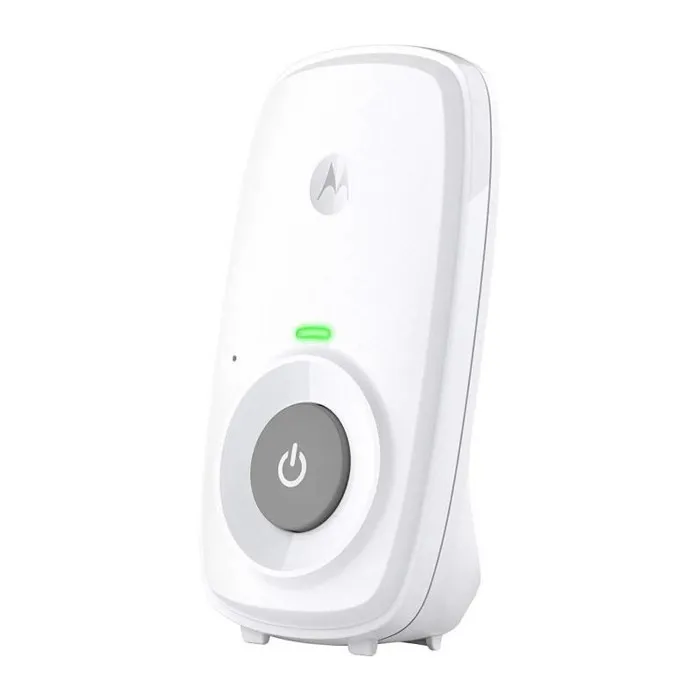 Motorola AM21 Moniteur bébé audio avec DECT, portée 300 m, microphone haute sensibilité, contrôle du volume, alimentation secteur/batterie, blanc