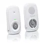 Motorola AM21 Moniteur bébé audio avec DECT, portée 300 m, microphone haute sensibilité, contrôle du volume, alimentation secteur/batterie, blanc