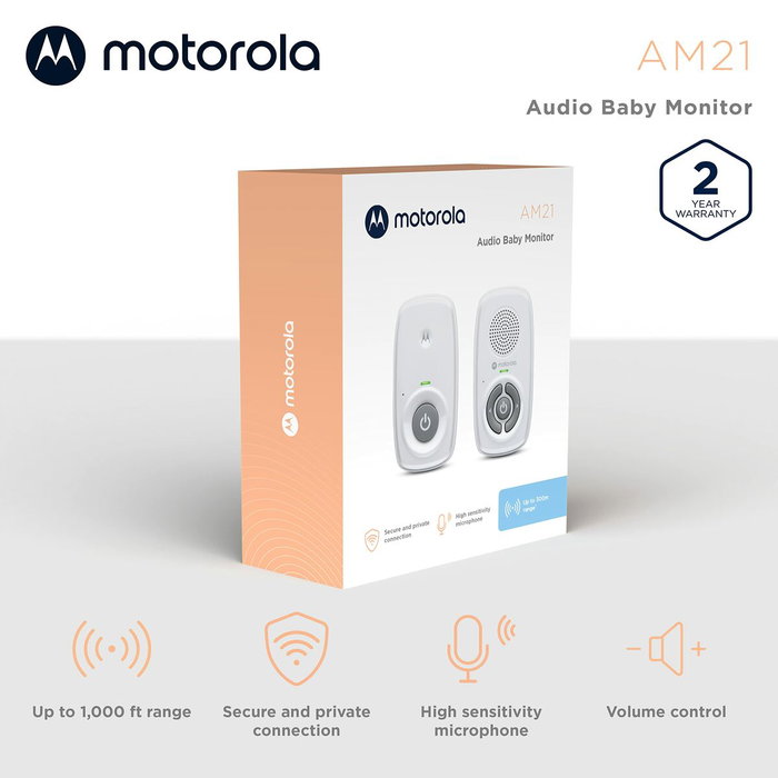 Motorola Moniteur bébé audio AM21 - Blanc