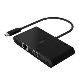 Belkin AVC004btBK Docking Station USB-C Hub 4K HDMI VGA RJ-45 USB-A 3.2 Power Delivery 100W Noir