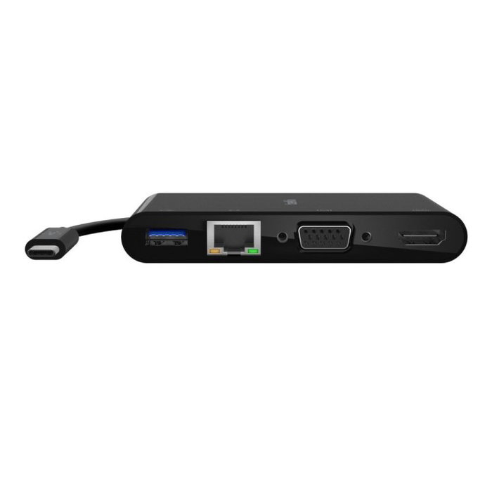 Belkin AVC004btBK Docking Station USB-C Hub 4K HDMI VGA RJ-45 USB-A 3.2 Power Delivery 100W Noir Belkin AVC004btBK Docking Station USB-C Hub 4K HDMI VGA RJ-45 USB-A 3.2 Power Delivery 100W Noir