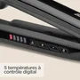 Babyliss ST496E Lisseur vapeur Steam Shine professionnel, technologie Advanced chauffe constante, 5 températures numériques de 150°C à 230°C, ionique anti-frisottis