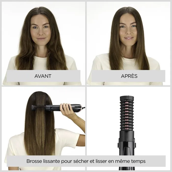BaByliss Brosse soufflante AS126E Perfect Finish 4-en-1 - 1000W avec technologie ionique, 4 embouts et 2 températures