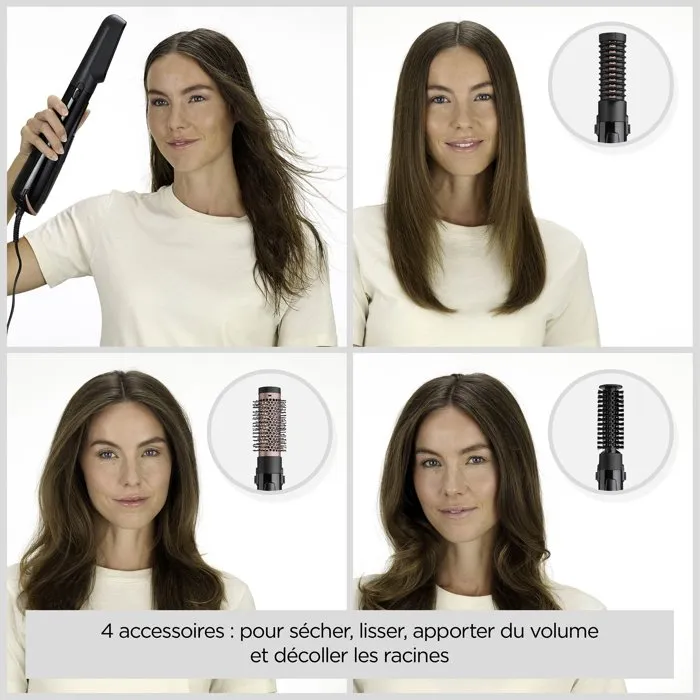 BaByliss Brosse soufflante AS126E Perfect Finish 4-en-1 - 1000W avec technologie ionique, 4 embouts et 2 températures
