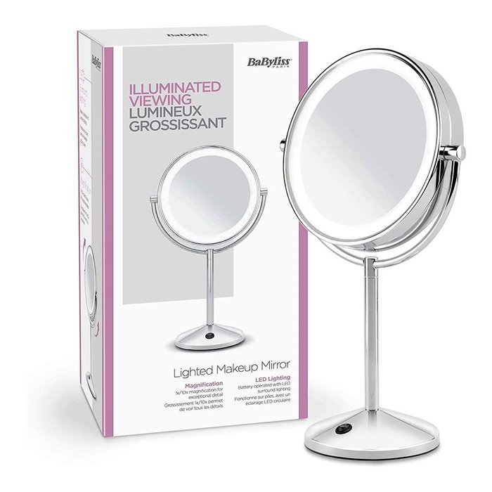 Babyliss Miroir de maquillage LED 9436E double face 1X/10X Babyliss Miroir de maquillage LED 9436E double face 1X/10X