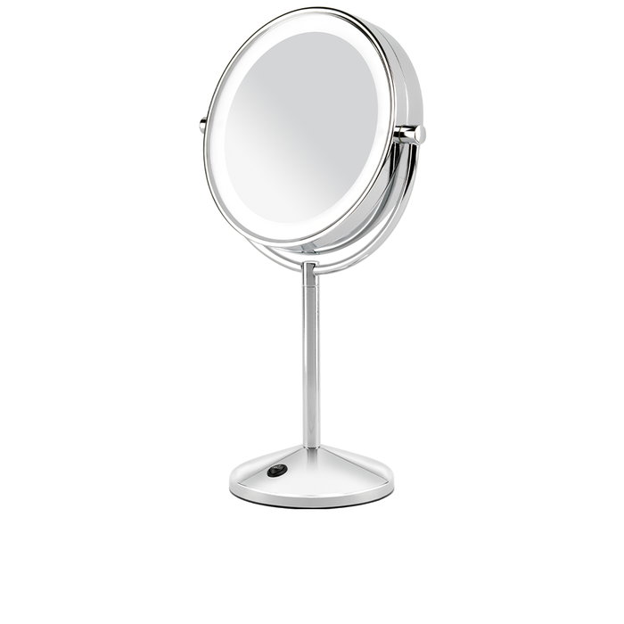 Babyliss Miroir de maquillage LED 9436E - Double Face Grossissant 1x/10x, Lumière Douce pour Coiffeuse, 1 Unité