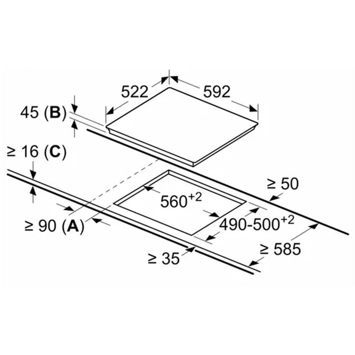 Plaque à Induction BOSCH PKK631BB8E 60 cm 2000 W 2700 W