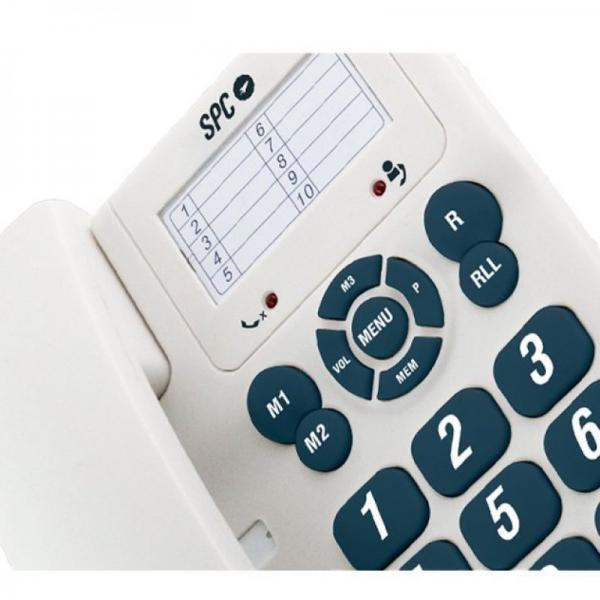 SPC 3602B Téléphone de Bureau avec Écran LCD 3 Lignes, Blanc SPC 3602B Téléphone de Bureau avec Écran LCD 3 Lignes, Blanc