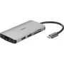 D-Link Station d'accueil DUB-M810 USB-C / Thunderbolt 3, 8 en 1 avec câble intégré, HDMI, port Gigabit Ethernet 1 GbE pour ordinateur portable