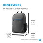 HP Sacoche Sac à Dos 15,6 Pouces Prelude - Ultra-Léger, Imperméable, Rembourré pour Ordinateur Portable (13,3/14,2/15,6 Pouces) - Garantie 2 Ans