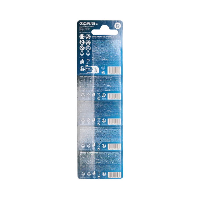 Philips Blister 5 Pilas bouton litio CR2025