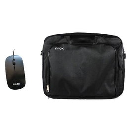 Nilox Essential 2 Sacoche pour ordinateur portable 15.6" Noir avec souris optique 1200 DPI