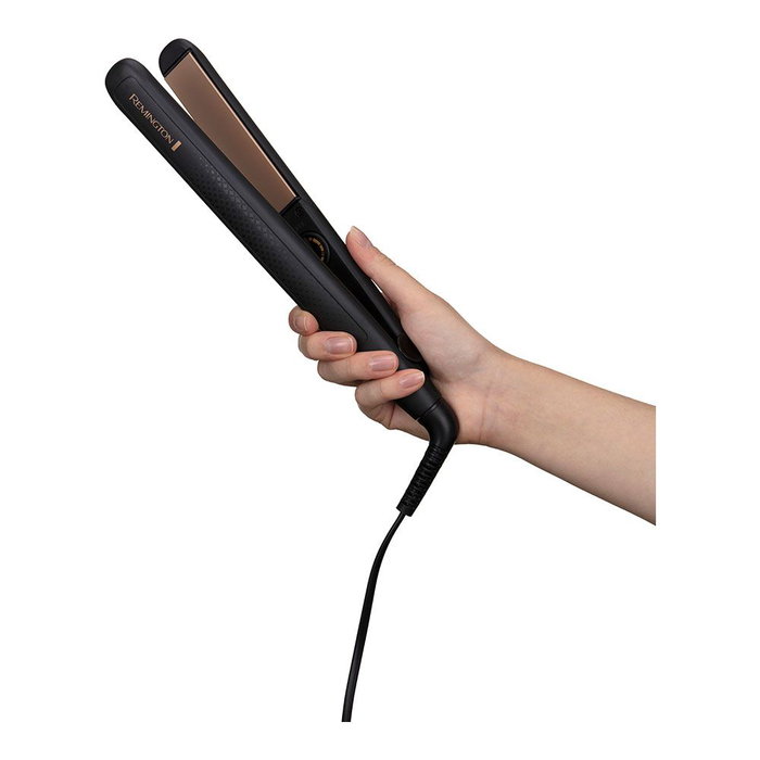 Remington Fer à lisser Eclat Brillance S6308 Noir avec plaques dorées