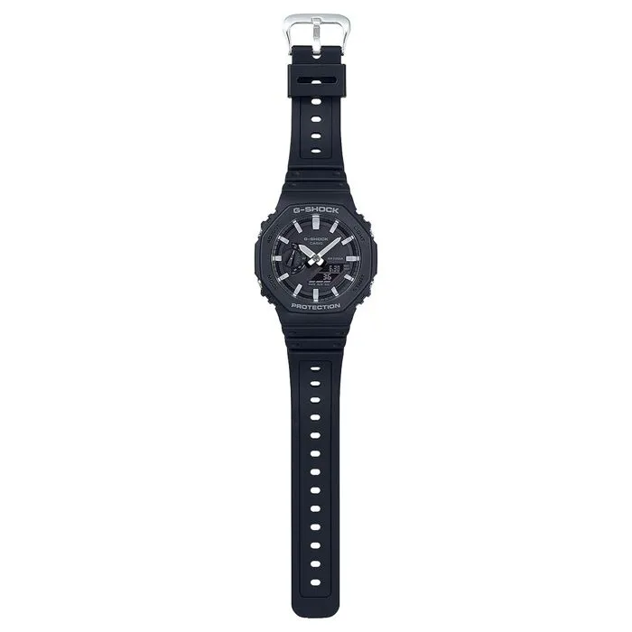 G-SHOCK Montre de Sport GA-2100-1AER Classique - Boîtier en Résine Renforcée Fibre de Carbone, Affichage Double, Étanche 200 m, Mouvement à Quartz, Verre Minéral