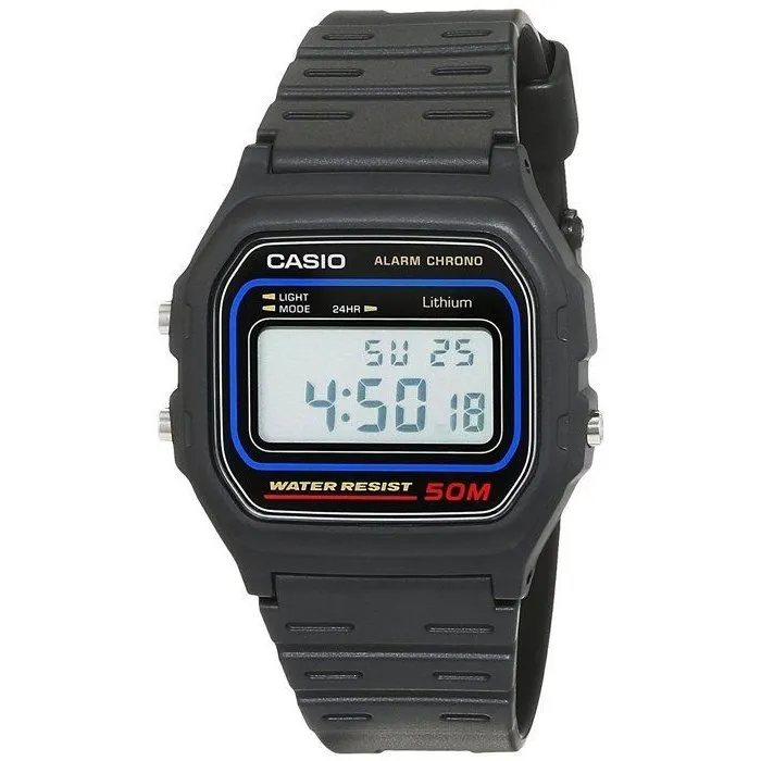 Casio W-59-1VQES - Montre Chronographe Quartz Unisexe - Boîtier et Bracelet en Plastique Noir - Chronomètre, Alarme, Calendrier - Résistance à l'Eau 5 Bar Casio W-59-1VQES - Montre Chronographe Quartz Unisexe - Boîtier et Bracelet en Plastique Noir - Chronomètre, Alarme, Calendrier - Résistance à l'Eau 5 Bar