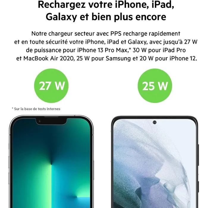 Belkin Chargeur Secteur USB-C 30 W Blanc, Recharge Rapide