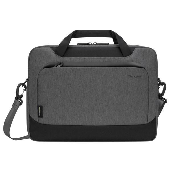 Targus Housse Slim 15.6" Cypress avec EcoSmart, tissu en bouteilles recyclées, compartiment unique, poche avant, sangle et poignées, Gris