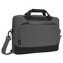Targus Housse Slim 15.6" Cypress avec EcoSmart, tissu en bouteilles recyclées, compartiment unique, poche avant, sangle et poignées, Gris