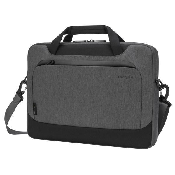 Targus Housse Slim 15.6" Cypress avec EcoSmart, tissu en bouteilles recyclées, compartiment unique, poche avant, sangle et poignées, Gris
