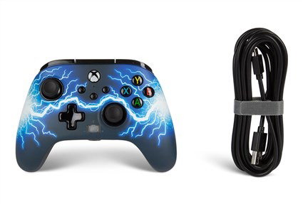 PowerA Mando Amélioré avec Câble pour Xbox Series X/S 1521745-02 - Boutons Programmables, Câble USB 3 m, Vibrations, Compatible Xbox One et Windows