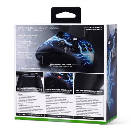 PowerA Mando Amélioré avec Câble pour Xbox Series X/S 1521745-02 - Boutons Programmables, Câble USB 3 m, Vibrations, Compatible Xbox One et Windows