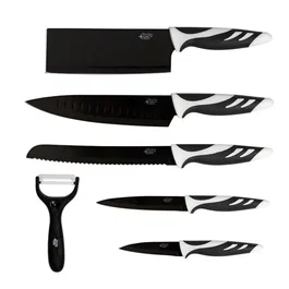 Cecotec Set de couteaux professionnels Swiss Noir - 6 couteaux + éplucheur