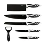 Cecotec Set de couteaux professionnels Swiss Noir - 6 couteaux + éplucheur