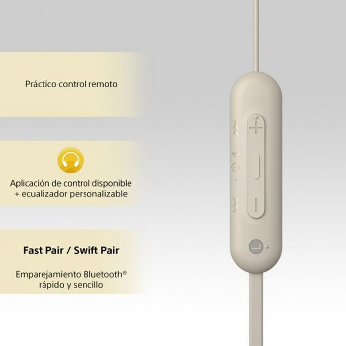 Oreillette Bluetooth Sony WI-C100 Beige Gris Oreillette Bluetooth Sony WI-C100 Beige Gris