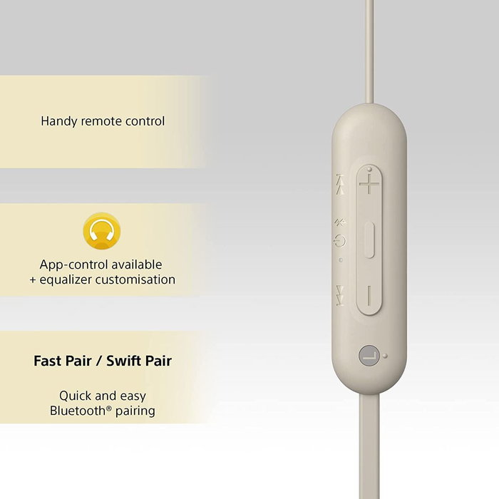 Oreillette Bluetooth Sony WI-C100 Beige Gris Oreillette Bluetooth Sony WI-C100 Beige Gris