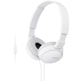 Sony MDR-ZX110AP Casque Pliable Blanc avec Microphone et Oreillettes Circum-auriculaires
