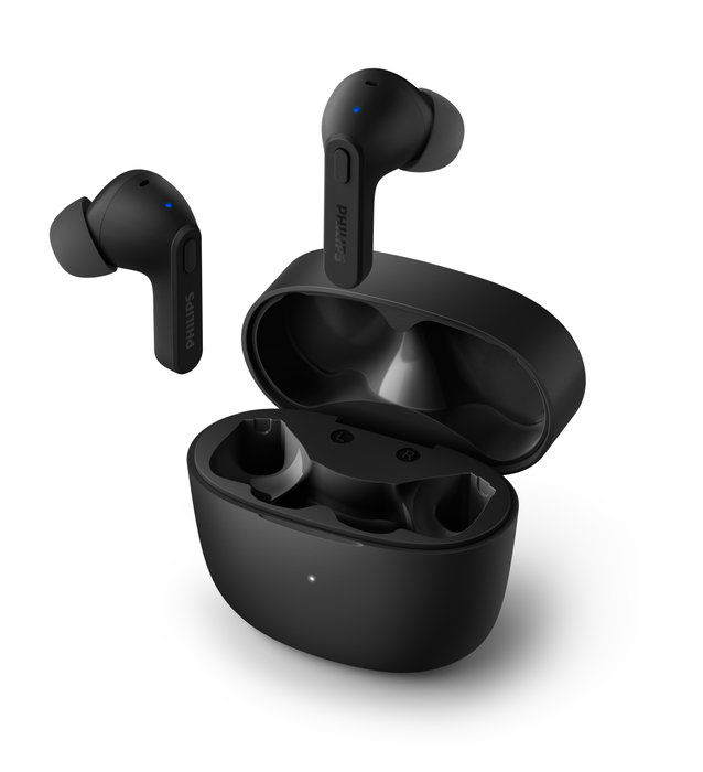 Philips TAT2206BK/00 Casque Bluetooth True Wireless Noir IPX4 - Écouteurs Intra-auriculaires avec Écouteurs et Micro